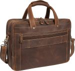 Luxorro Full Grain Leather Briefcase for Men, Top Choice Gifts for Men, Handcrafted Leather Laptop Bag with Multiple Compartments and Brass Hardware, Fits 15.6 Inch Laptop - Image 2